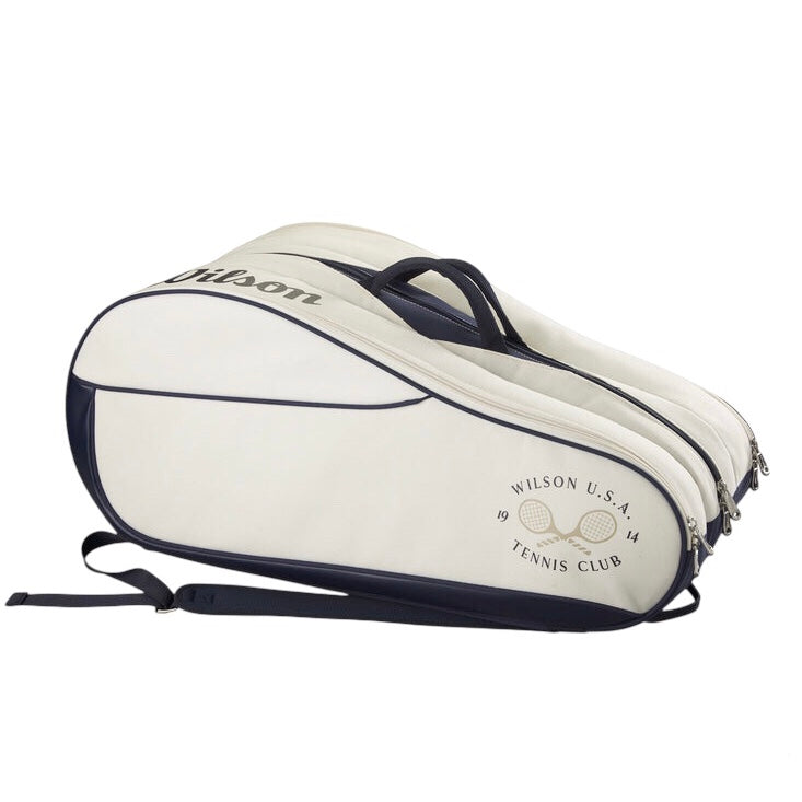 Wilson 1914 Heritage (12 Pack) Racket Bag (Off White-Dark Navy)