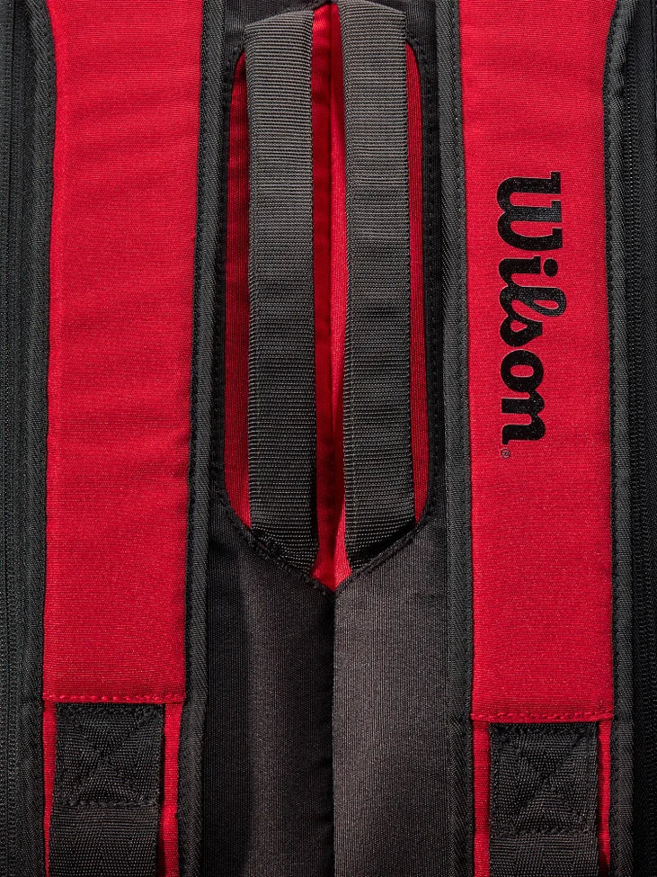 Wilson Super Tour Clash v2 (9 Pack) Tennis Racket Bag (Red-Black)