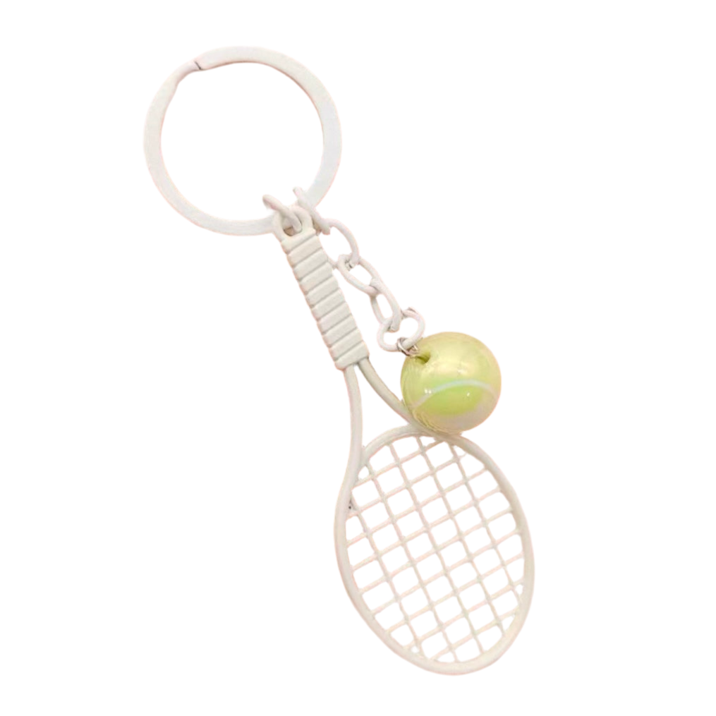Tennis Racket Metal Keychain Keyring