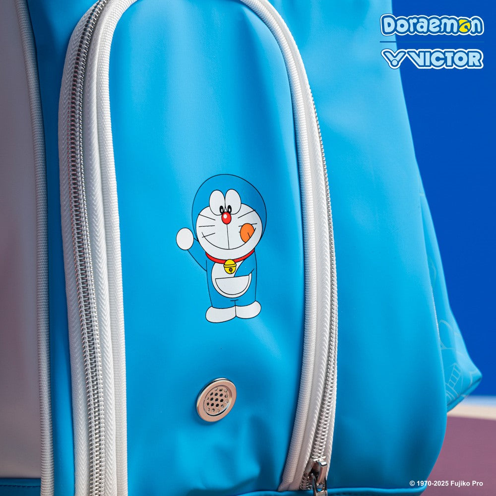 Victor X Doraemon 2025 Large Duffle Rectangular Racket Bag (White-Hawaiian Blue)