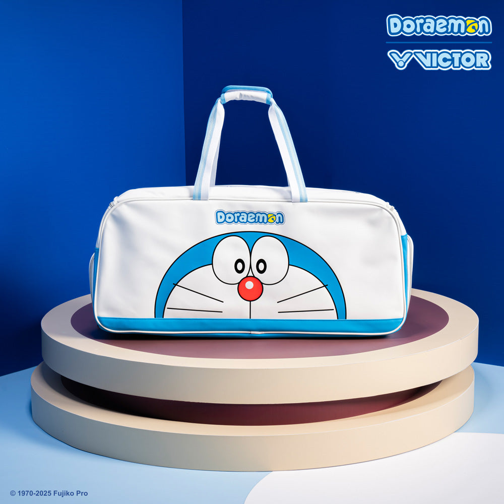 Victor X Doraemon 2025 Large Duffle Rectangular Racket Bag (White-Hawaiian Blue)