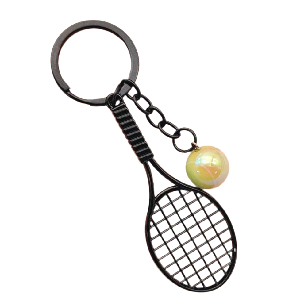 Tennis Racket Metal Keychain Keyring