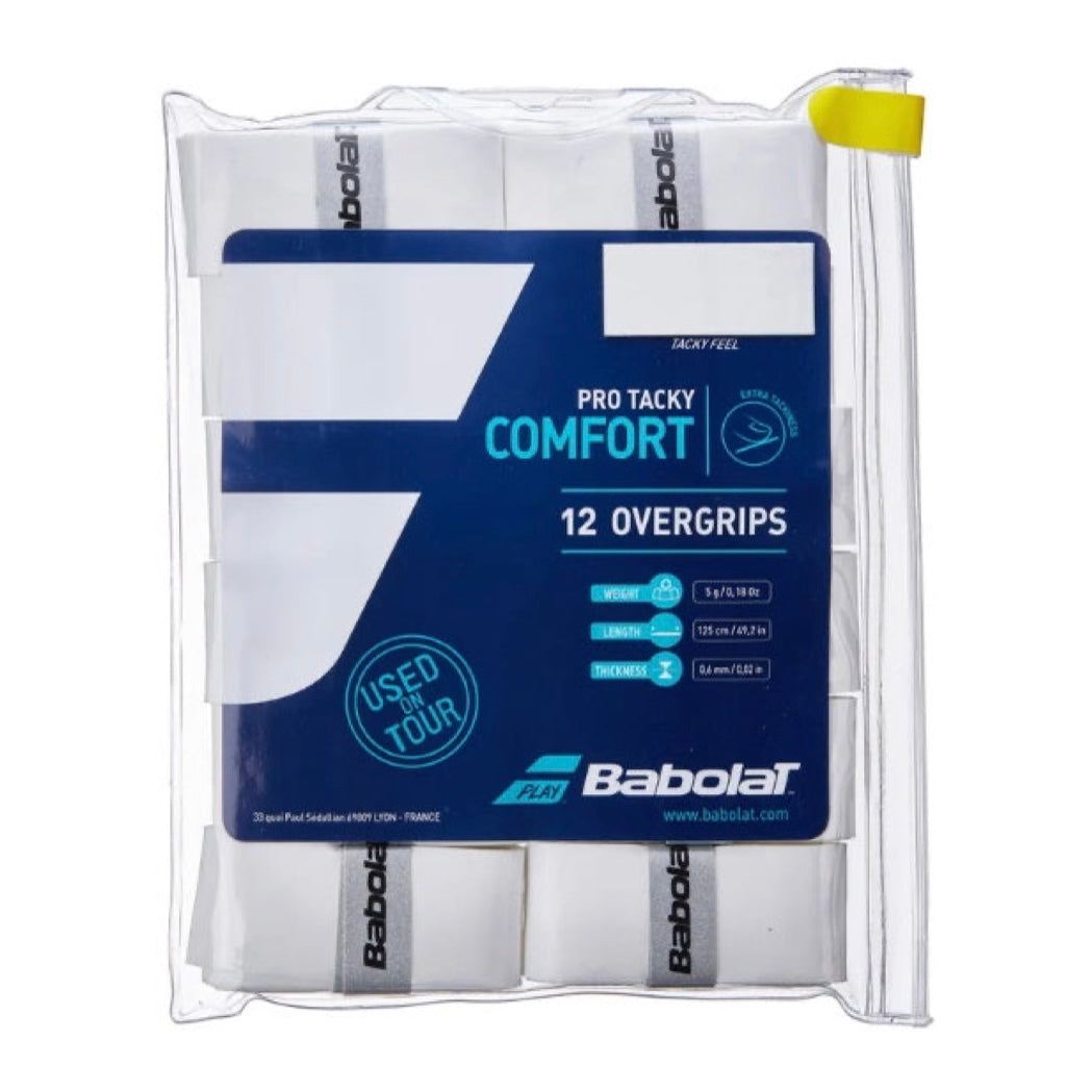 Babolat Pro Tacky Overgrip 12 pack (White) - SportStation HK