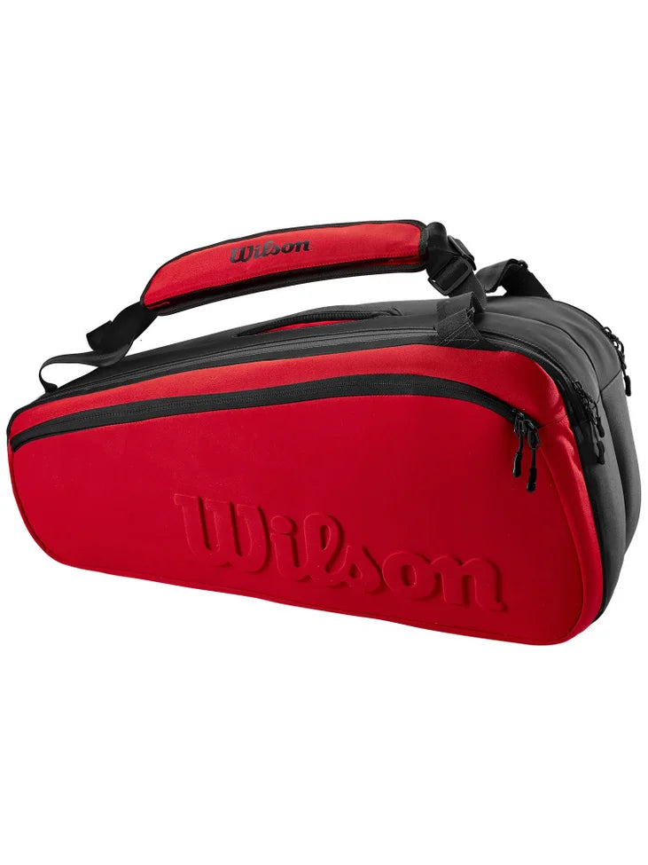 Wilson Super Tour Clash v2 (9 Pack) Tennis Racket Bag (Red-Black)