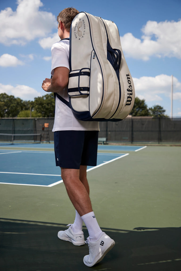 Wilson 1914 Heritage (12 Pack) Racket Bag (Off White-Dark Navy)