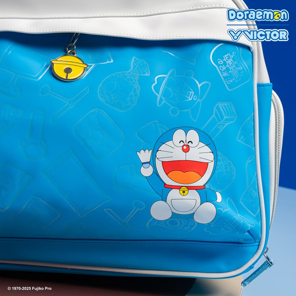 Victor X Doraemon 2025 Large Duffle Rectangular Racket Bag (White-Hawaiian Blue)