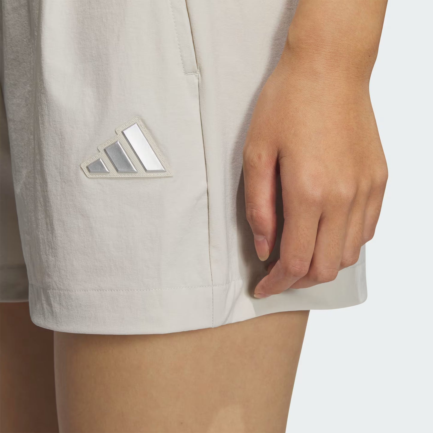 Adidas Women’s Modern Tech Woven Shorts (Beige)