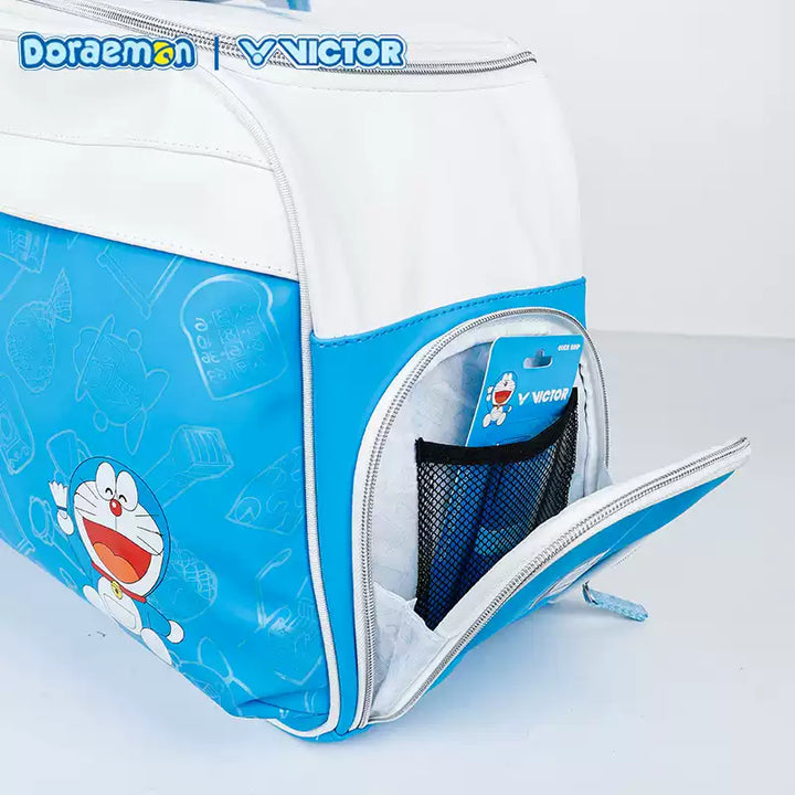 Victor X Doraemon 2025 Large Duffle Rectangular Racket Bag (White-Hawaiian Blue)