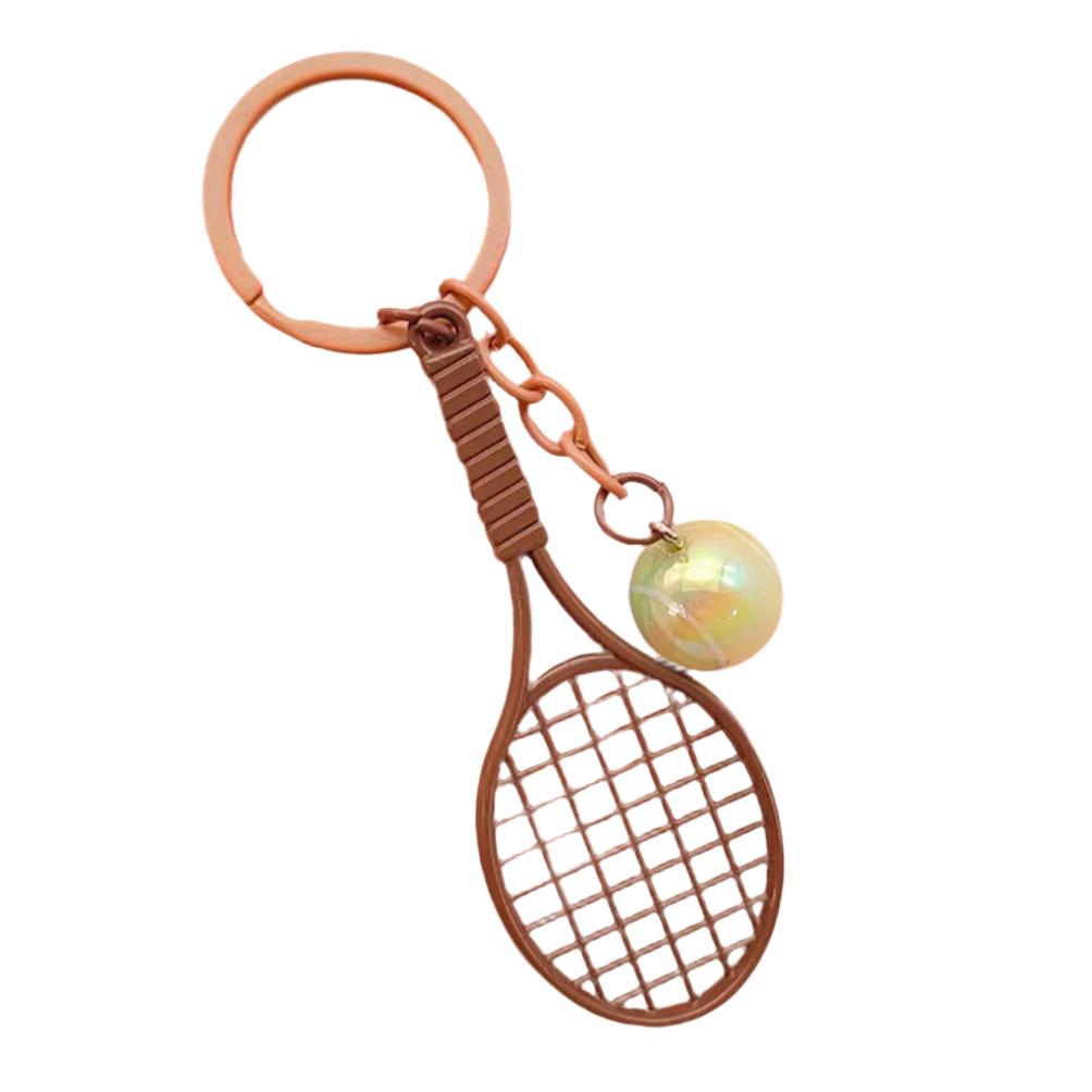 Tennis Racket Metal Keychain Keyring