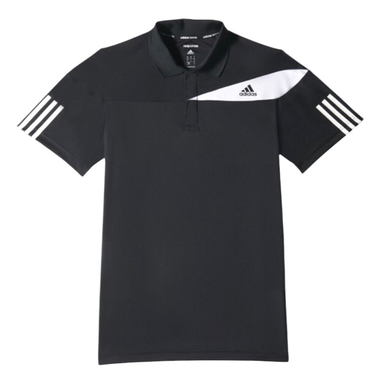 Adidas Men’s Dri-Fit Response Polo Top Tee Shirt (Black)