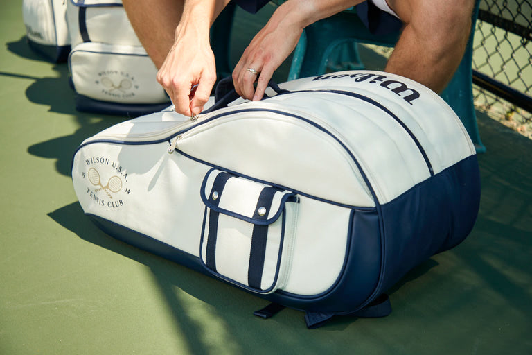 Wilson 1914 Heritage (12 Pack) Racket Bag (Off White-Dark Navy)