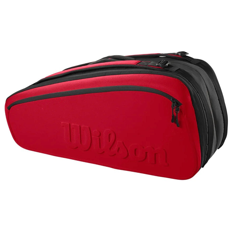 Wilson Super Tour Clash v2 (9 Pack) Tennis Racket Bag (Red-Black)