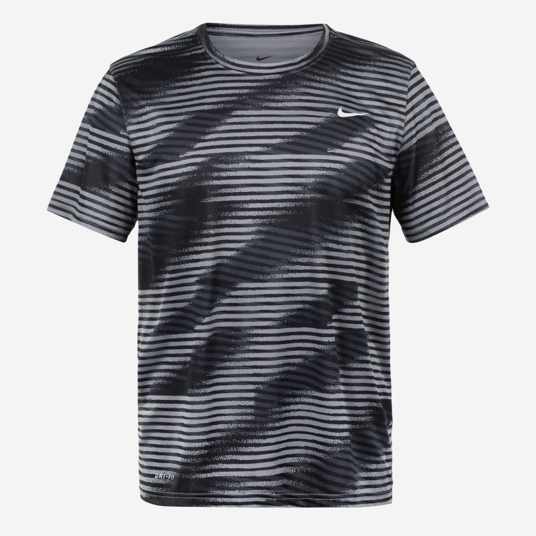 Nike Men's Dri-Fit Camo Top Tee Shirt (Black-grey)