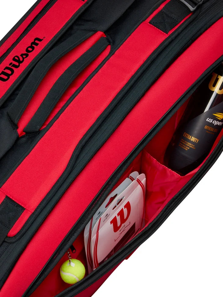 Wilson Super Tour Clash v2 (9 Pack) Tennis Racket Bag (Red-Black)