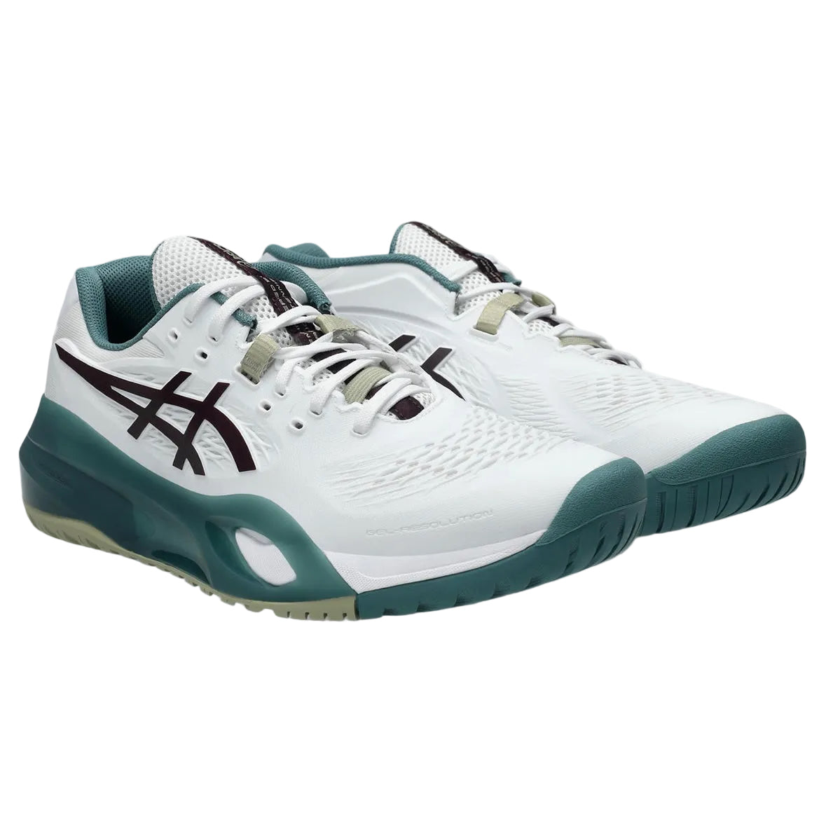 Asics Gel-Resolution X Wide (2E) Men’s Tennis Shoes (White-Dark Aubergine)