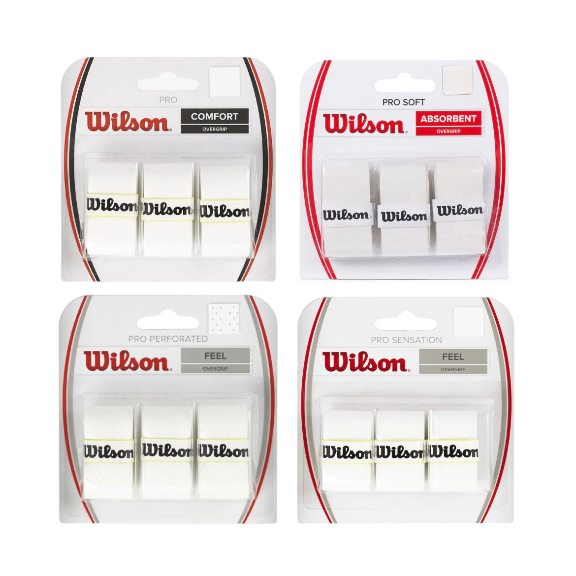 Wilson Pro Overgrip Sensation - Adesivo Fino Para Raquete, Pacote Com 3 Unidades, Melhor Aderência