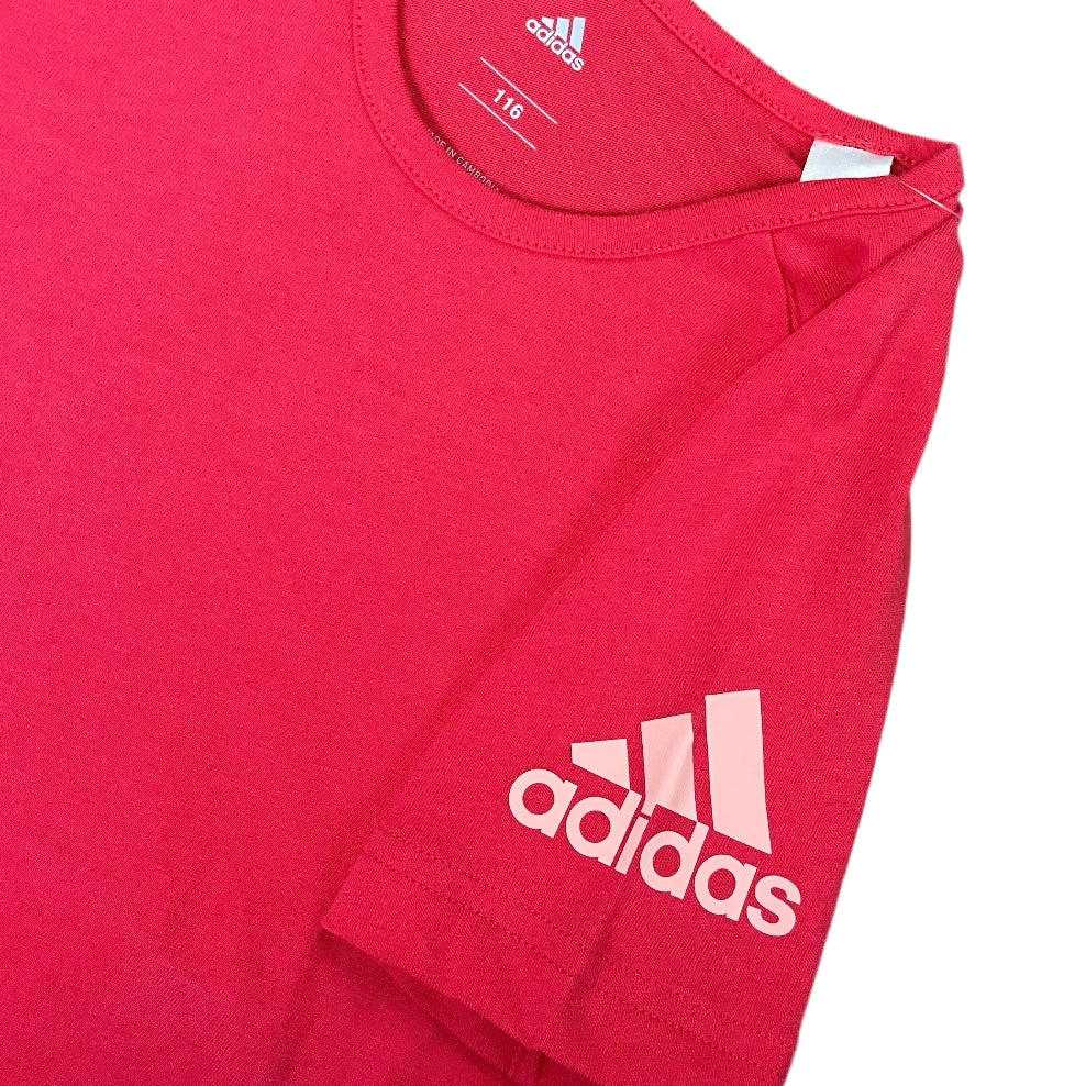 Adidas Junior Kids Girls Logo Tee T-shirt (coral) (116cm)