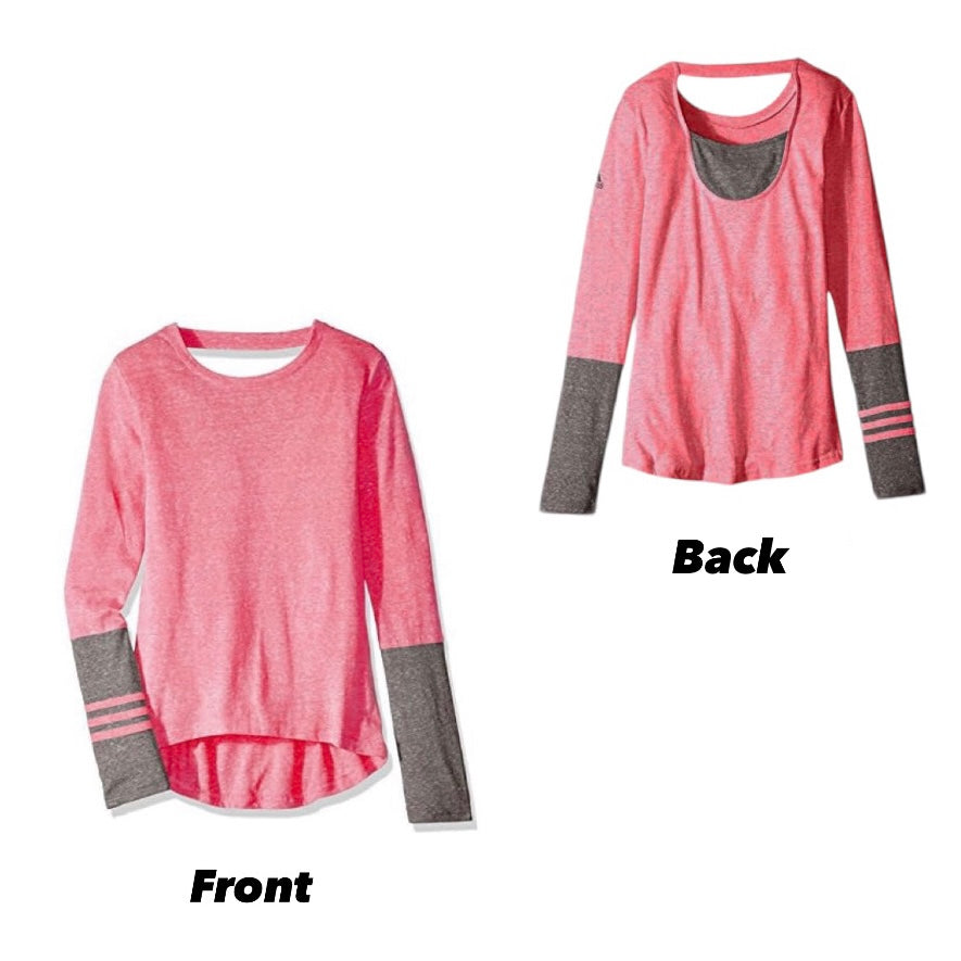 Adidas Youth Junior / Women’s Stylz Triblend Long Sleeve Top Tee Shirt