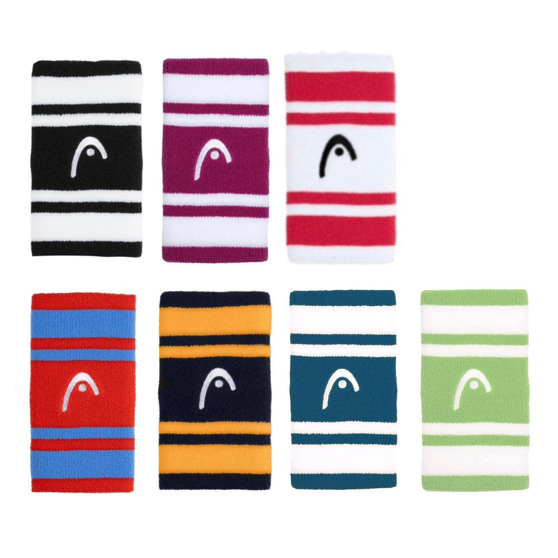 Head 5” Wristbands (a pair) (Striped colours)