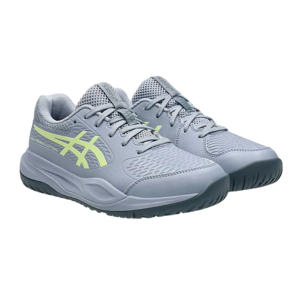 Asics Gel-Resolution X GS Junior Tennis Shoes (Grey Blue-Pistachio)