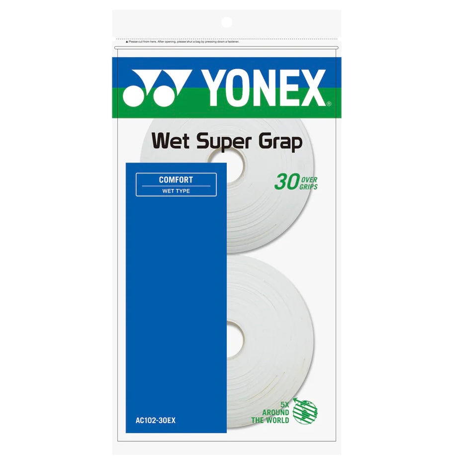 Yonex Wet Super Grap Overgrip (Black / White) (30 pieces) - SportStation HK