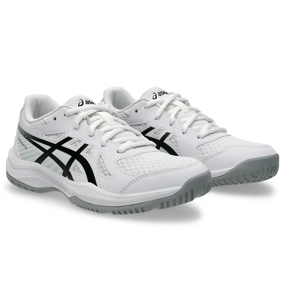 Asics Upcourt 6 GS Junior Indoor Badminton / Pickleball Shoes (White-Black)