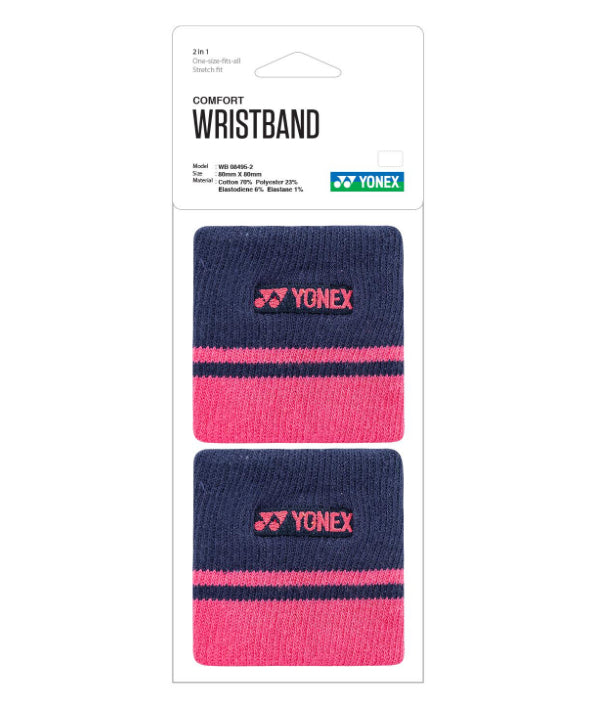 Yonex 8cm Comfort Wristband (a pair) (Red-black)