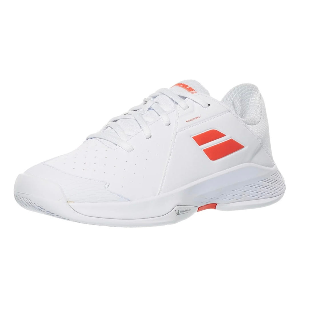 Babolat Propulse 3 Junior Tennis Shoes (White-Coral)