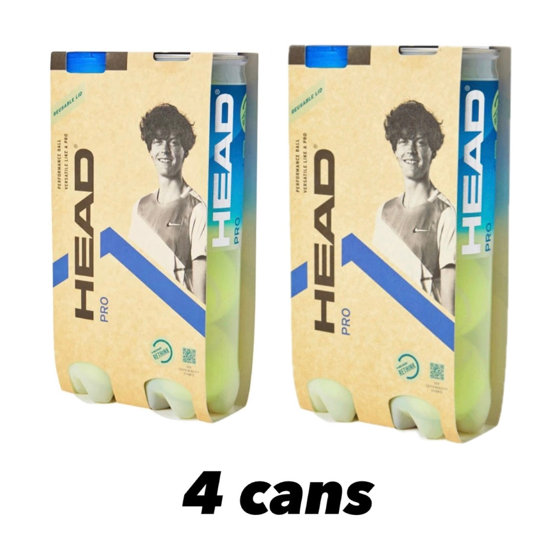 Head Pro Tennis Balls 4B (4 balls per can) - SportStation HK