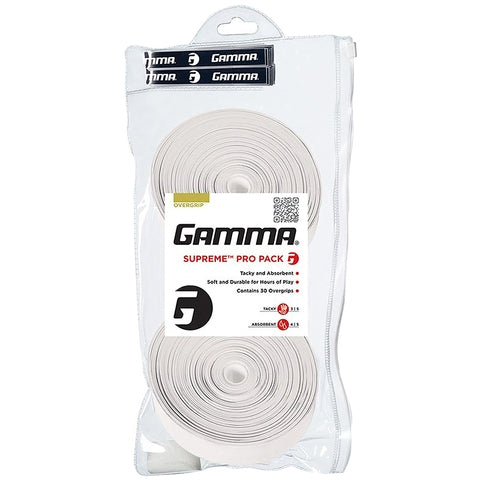 Gamma Supreme Overgrip Pro Pack White (x30)
