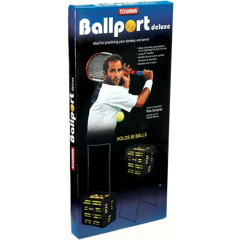 Tourna Ballport Deluxe Ball Collector with wheels - 80 balls - SportStation HK