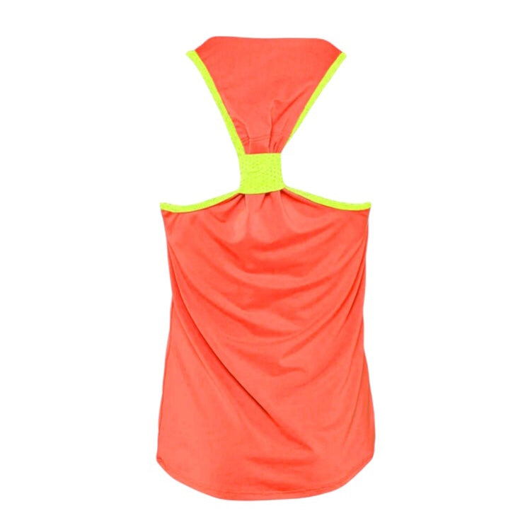 Lucky in Love Junior Girl’s Kids Core V-Neck Tennis Tank Top (Neon Orange-yellow)