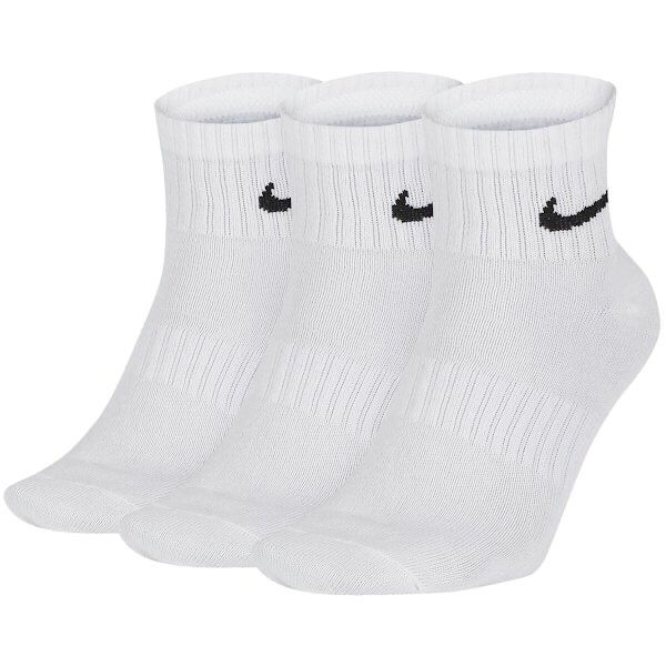 Nike Cotton Cushioned Quarter (Ankle) 3-Pack Socks (White) - SportStation HK