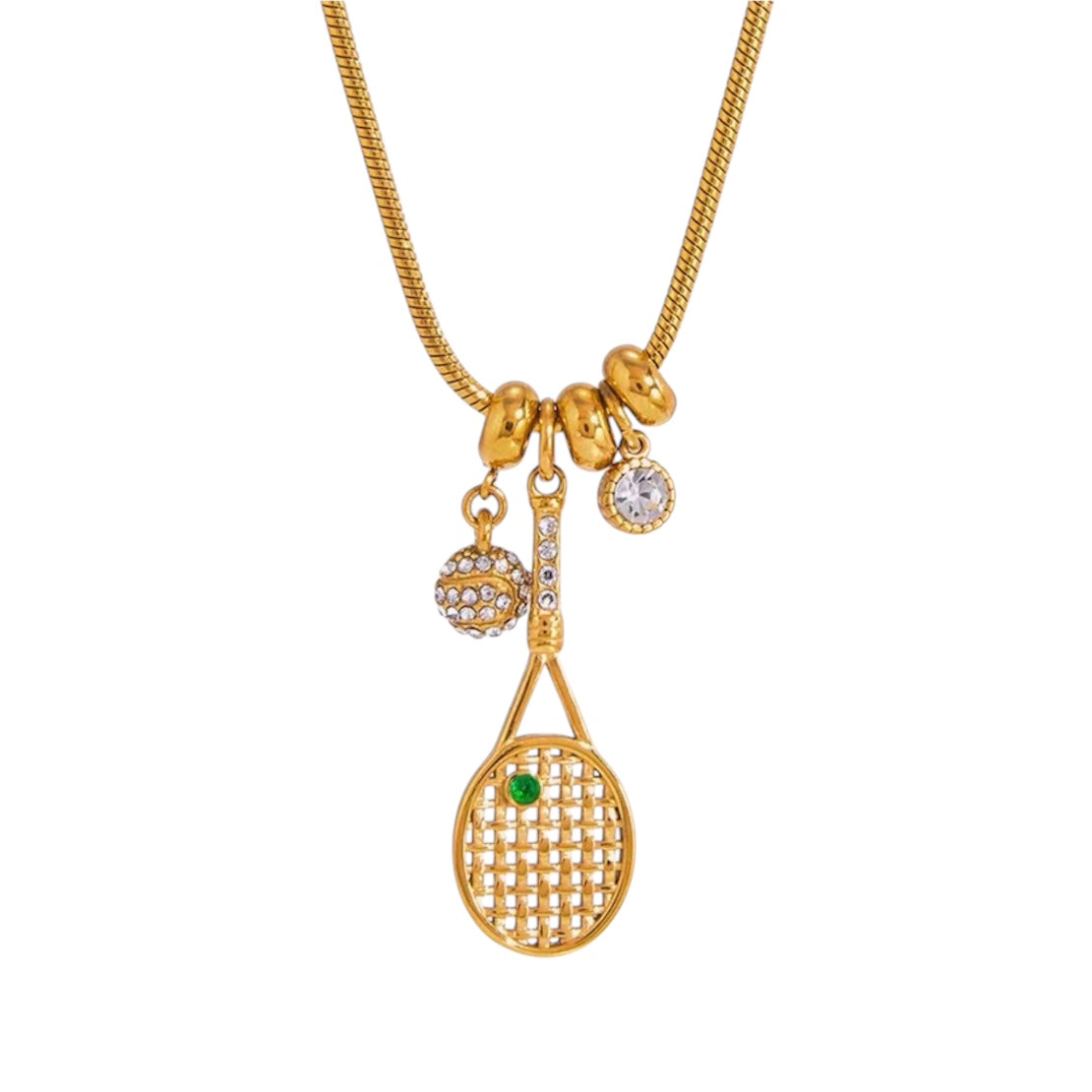 Tennis Racket Necklace (Gold)