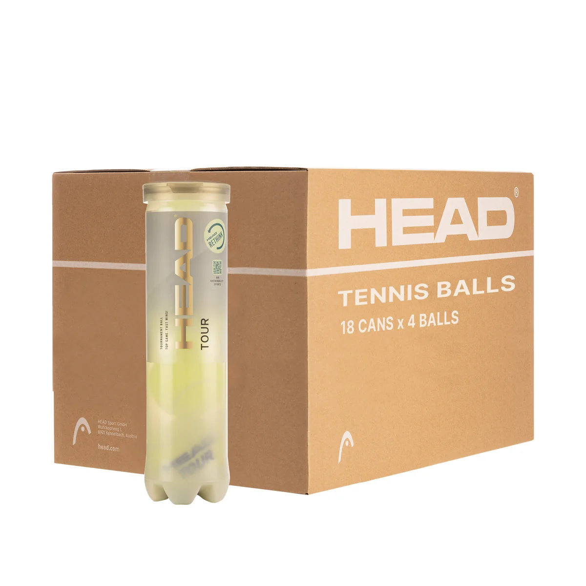 Head Tour Tennis Balls 4B (4 balls per can) - SportStation HK