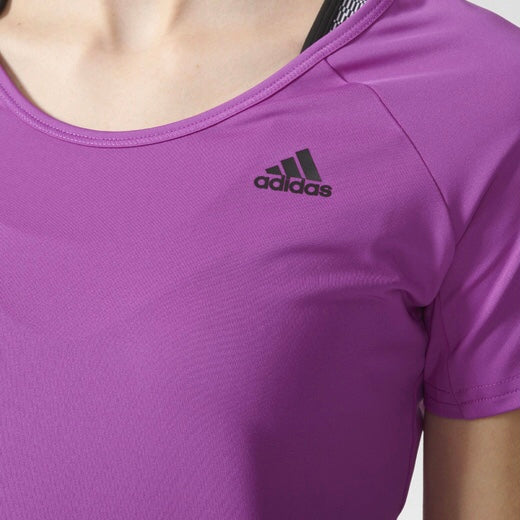 Adidas Women’s Basic Performance Tee Top T-Shirt (Purple)