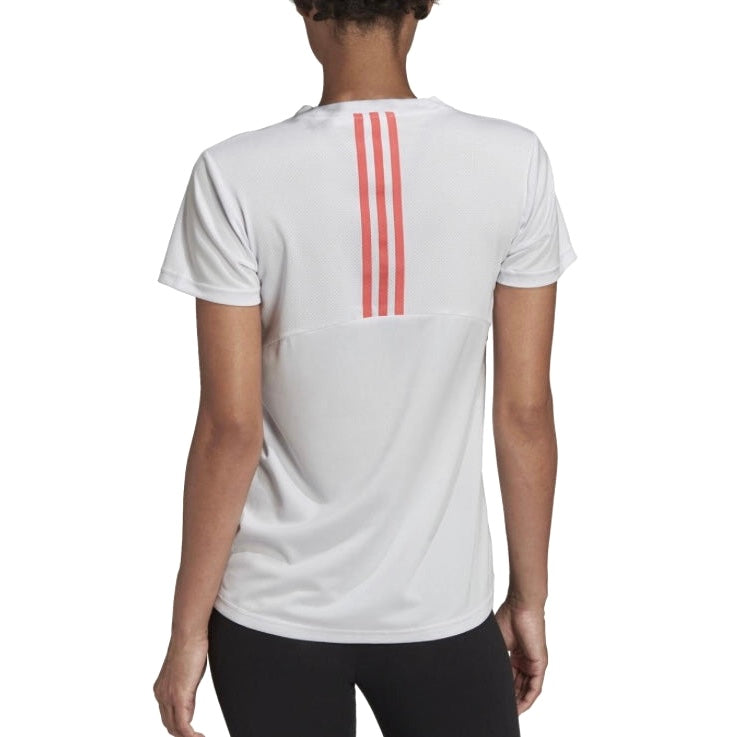 Adidas Women's AEROREADY Designed 2 Move 3-Stripes Top Tee Shirt (Light grey)