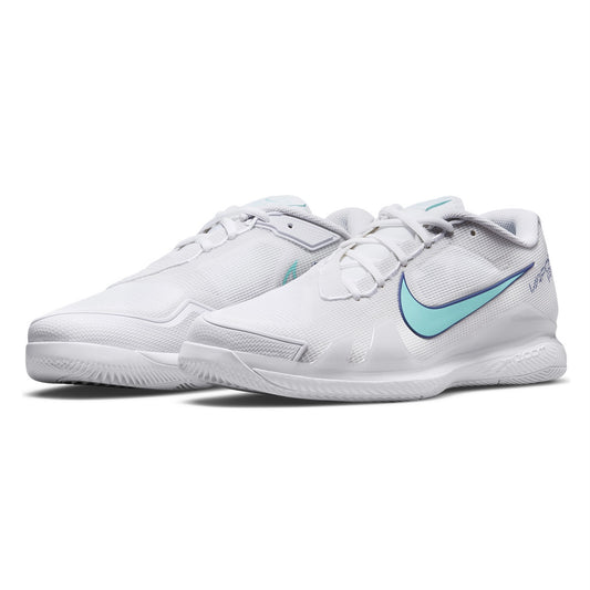 Nike Court Air Zoom Vapor Pro Hard Court Men’s Tennis Shoes (White/Dynamic Turq-Light Bone)