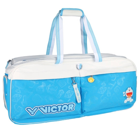 Victor X Doraemon 2025 Large Duffle Rectangular Racket Bag (White-Hawaiian Blue)
