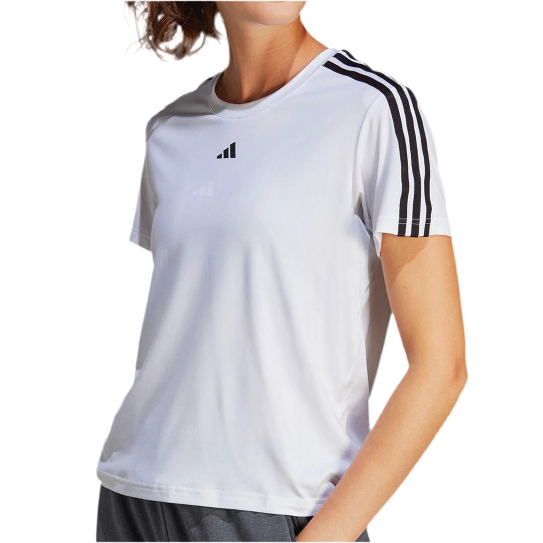 Adidas Women’s AEROREADY Train Essential 3-Stripes Tee Top T-shirt (White)