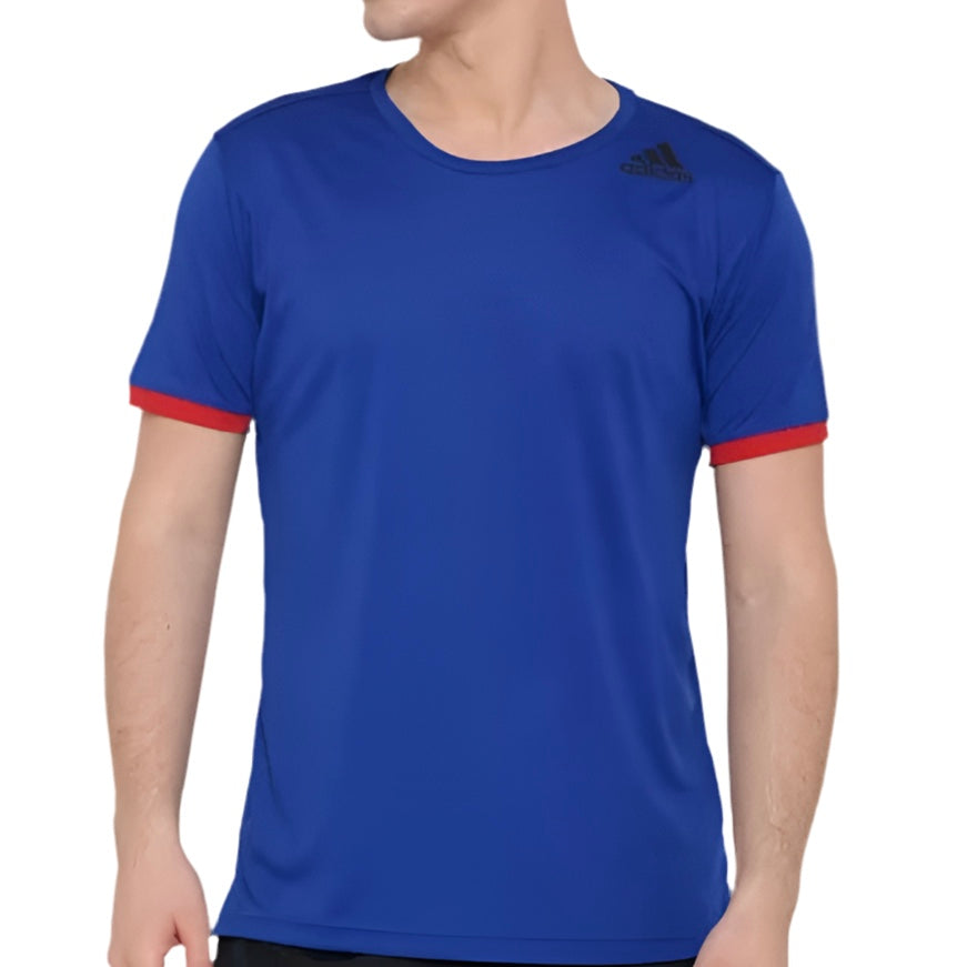 Adidas Men’s Freelift ClimaCool Top Tee Shirt (Navy blue-red) (Size L)