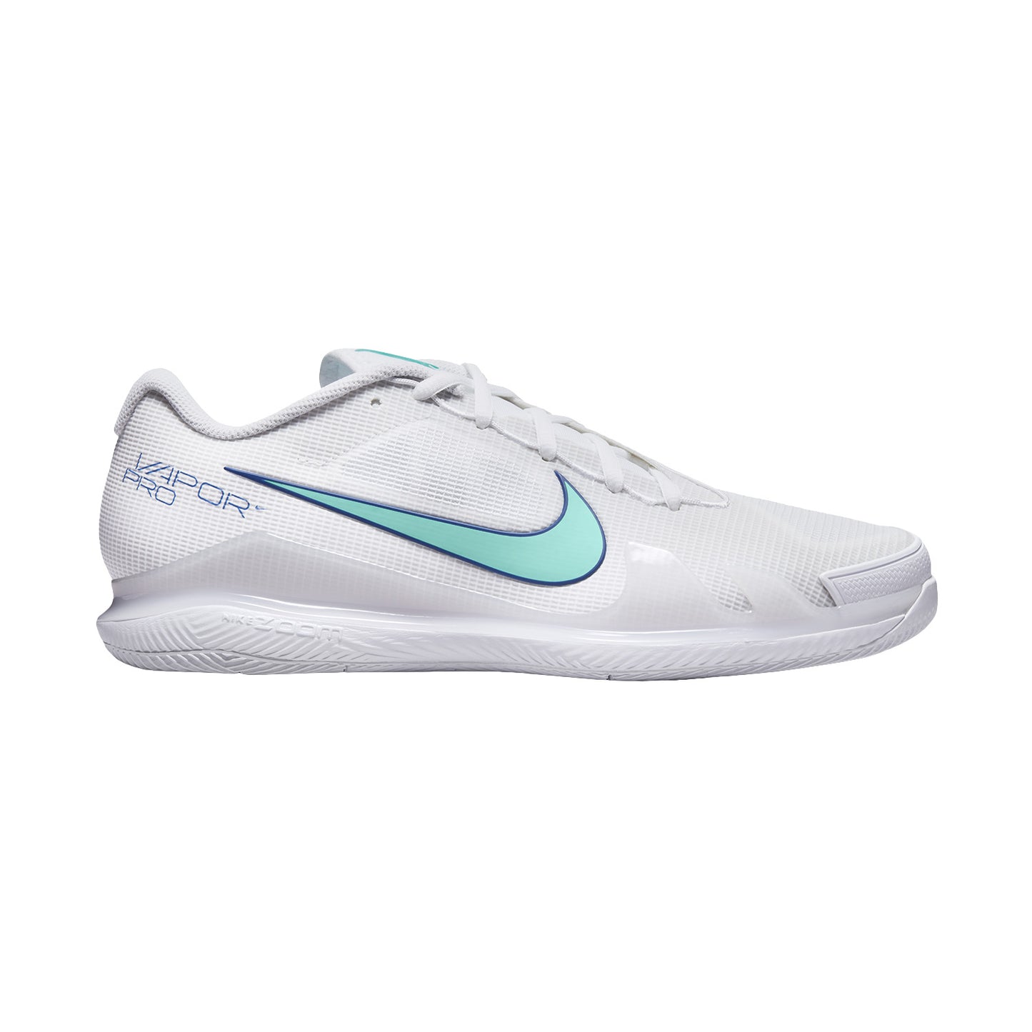 Nike Court Air Zoom Vapor Pro Hard Court Men’s Tennis Shoes (White/Dynamic Turq-Light Bone)