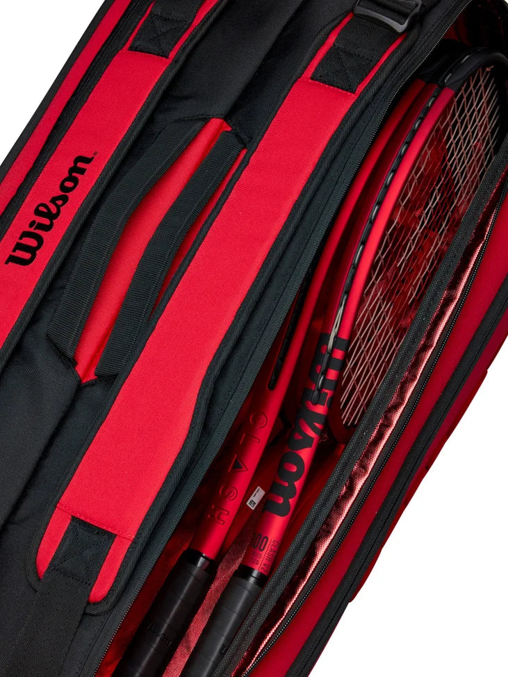 Wilson Super Tour Clash v2 (9 Pack) Tennis Racket Bag (Red-Black)