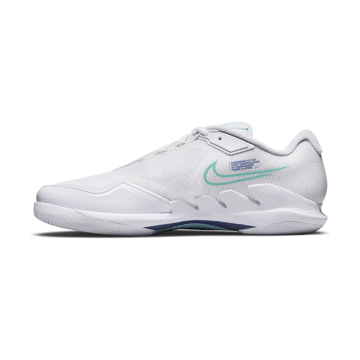 Nike Court Air Zoom Vapor Pro Hard Court Men’s Tennis Shoes (White/Dynamic Turq-Light Bone)