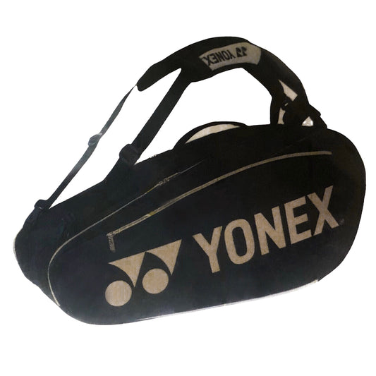 Yonex Professional (6 Pack) Racket Bag (Black-Light Gold)