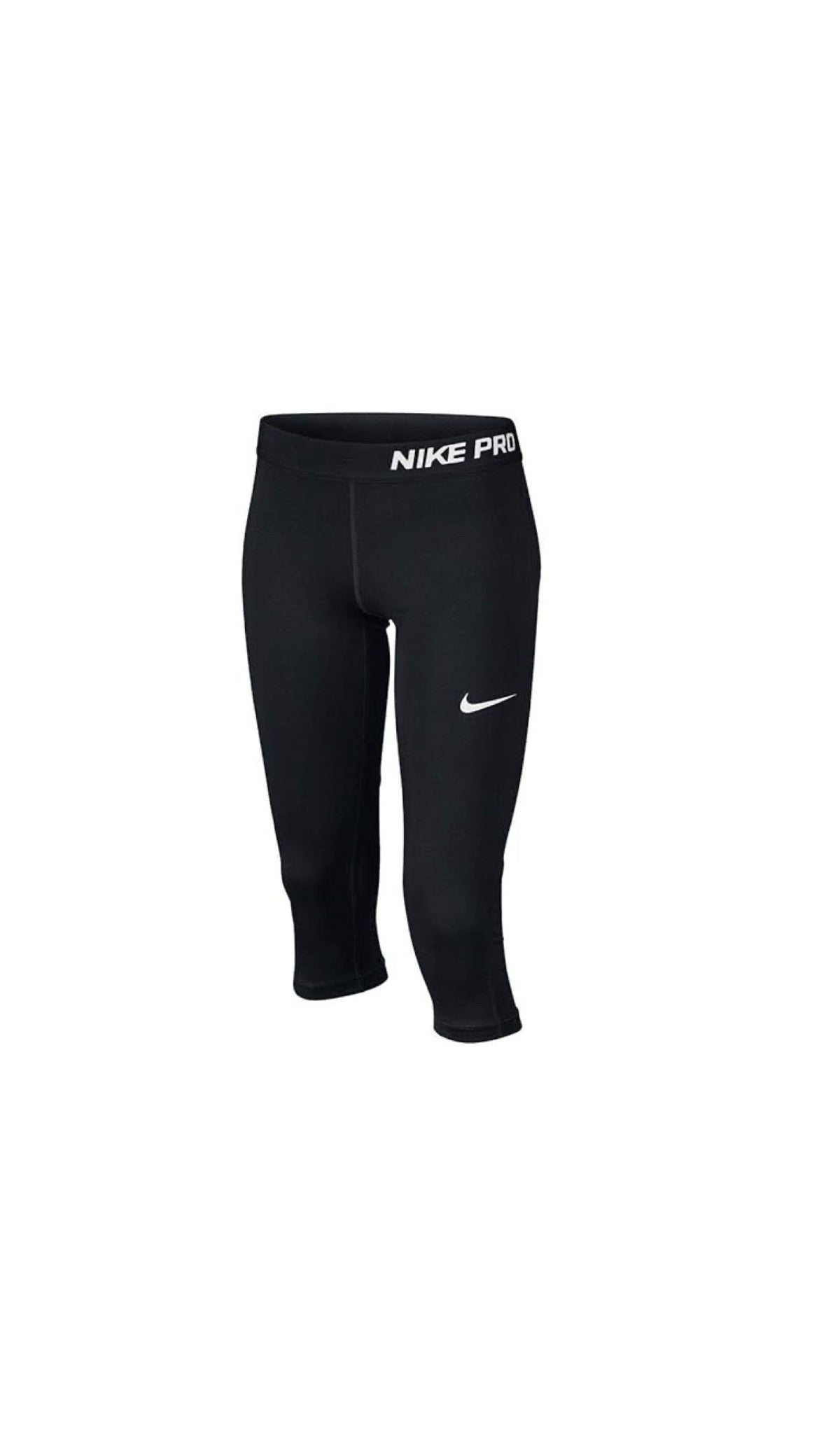 Nike Junior Kids / Youth Girl’s 3/4 Tight Pants (Black) (Size S)