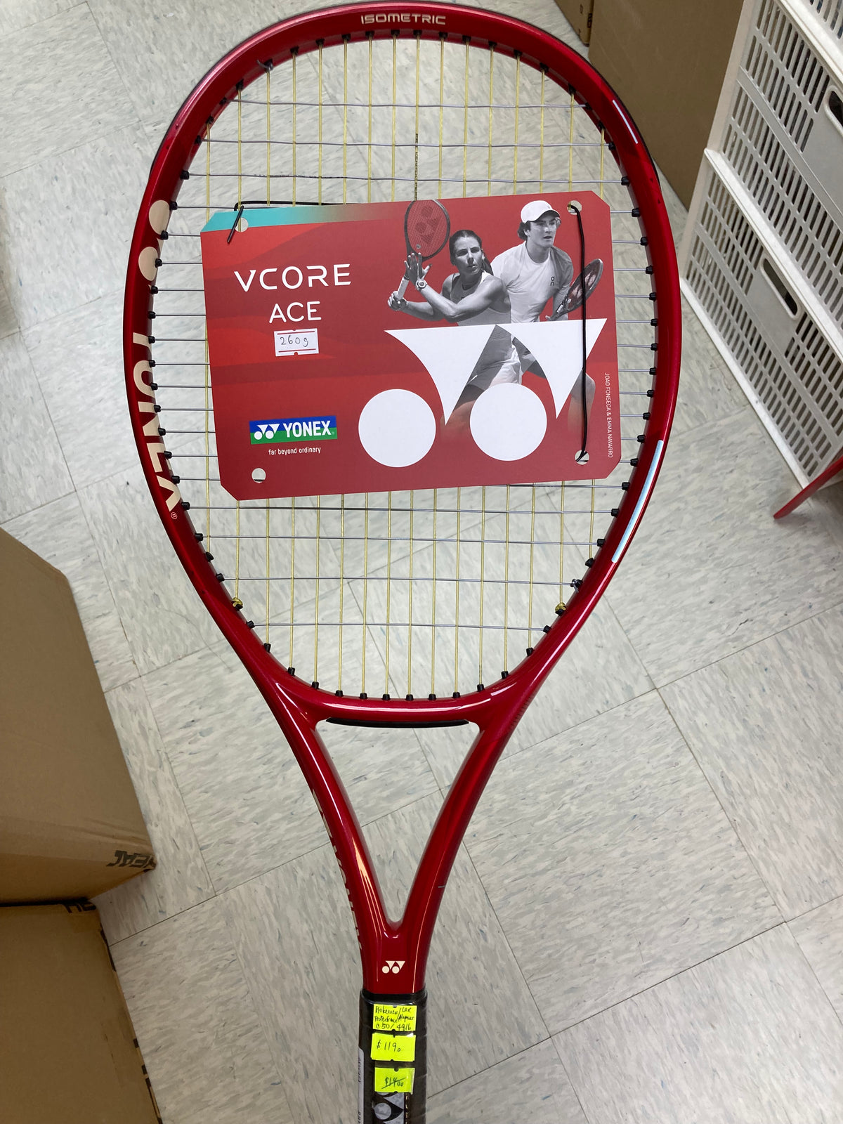 Yonex VCORE Ace 2026 Tennis Racket (Unstrung 260g) (Strung with ProKennex Performer/Luxilon Alu Power @ 50/48 lbs)