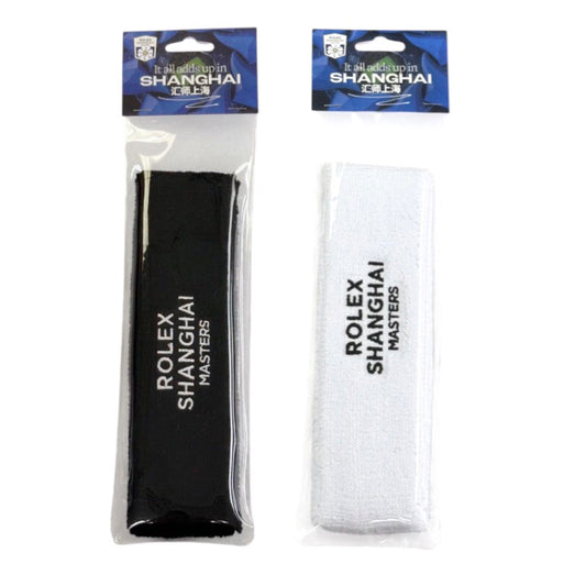 Rolex Shanghai Masters Elastic Headband Sweatband (Black / White)