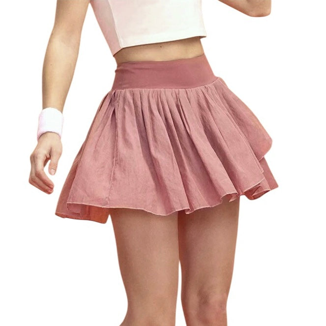 Roland Garros Women’s Pleated Tennis Skirt (Maroon Pink)