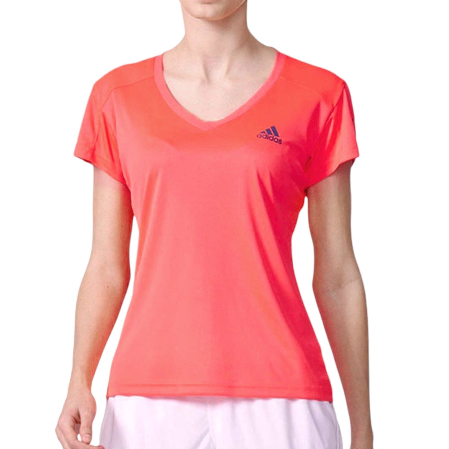 Adidas Women’s Dri-Fit Club Tennis Tee Top T-Shirt (Peach Orange)